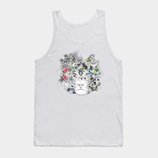 extraordinarily decorated lion mane with flowers Tank Top